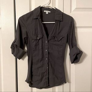 James Perse Side Panel Button Up Grey Size 1